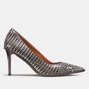 Beadchain Snakeskin Pumps